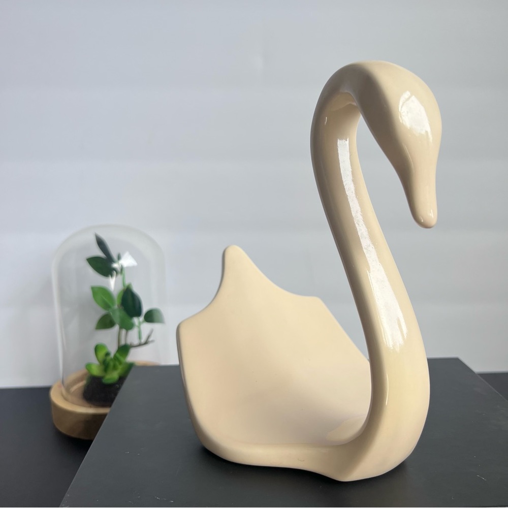 Vintage Minimalist Fine Ceramic Swan Figurine